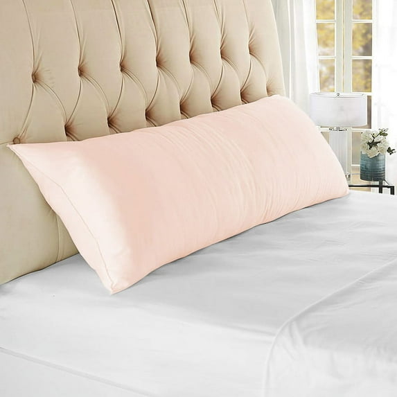 Dee's Collection 1 Piece Body Pillow Cover, 100% Egyptian Cotton 600 TC with Hidden Zipper Closure (Peach Solid, 20x48 Inches)