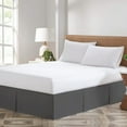 thumbnail image 1 of Dee's Collection Magic Bed Skirt 14 Inch Drop Length 100% Microfiber Fabric Pleated Split Corners (California King-Dark Gray), 1 of 7