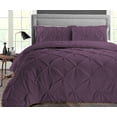 thumbnail image 1 of Dee's Collection Oversized King/Palatial King Pinch Plum Comforter with Pillowcases & Premium Piping, 1 of 7