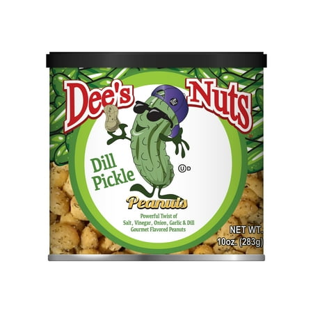 Dee's Nuts Peanuts, Dill Pickle Flavor, 10 oz. Canister