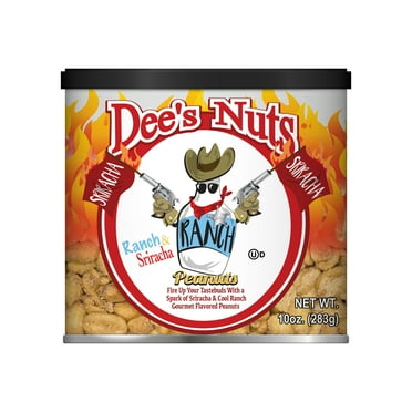 Dee's Nuts Peanuts, Ranch & Sriracha, 10 oz Canister