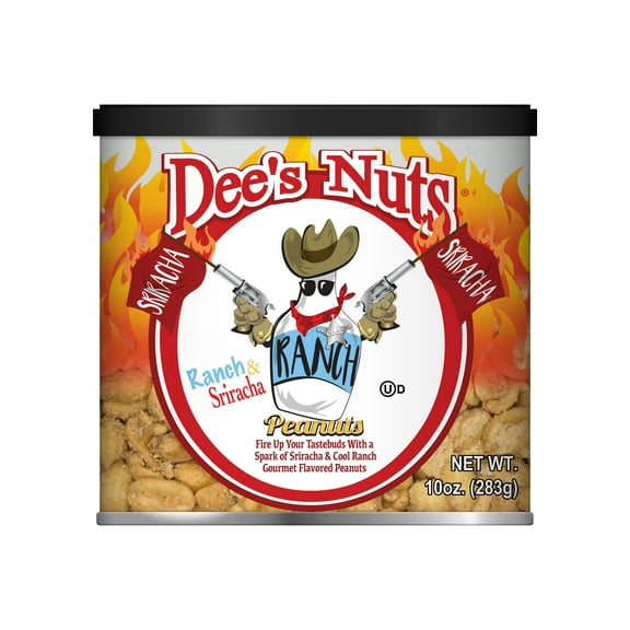 Dee's Nuts Peanuts, Ranch & Sriracha, 10 oz Canister