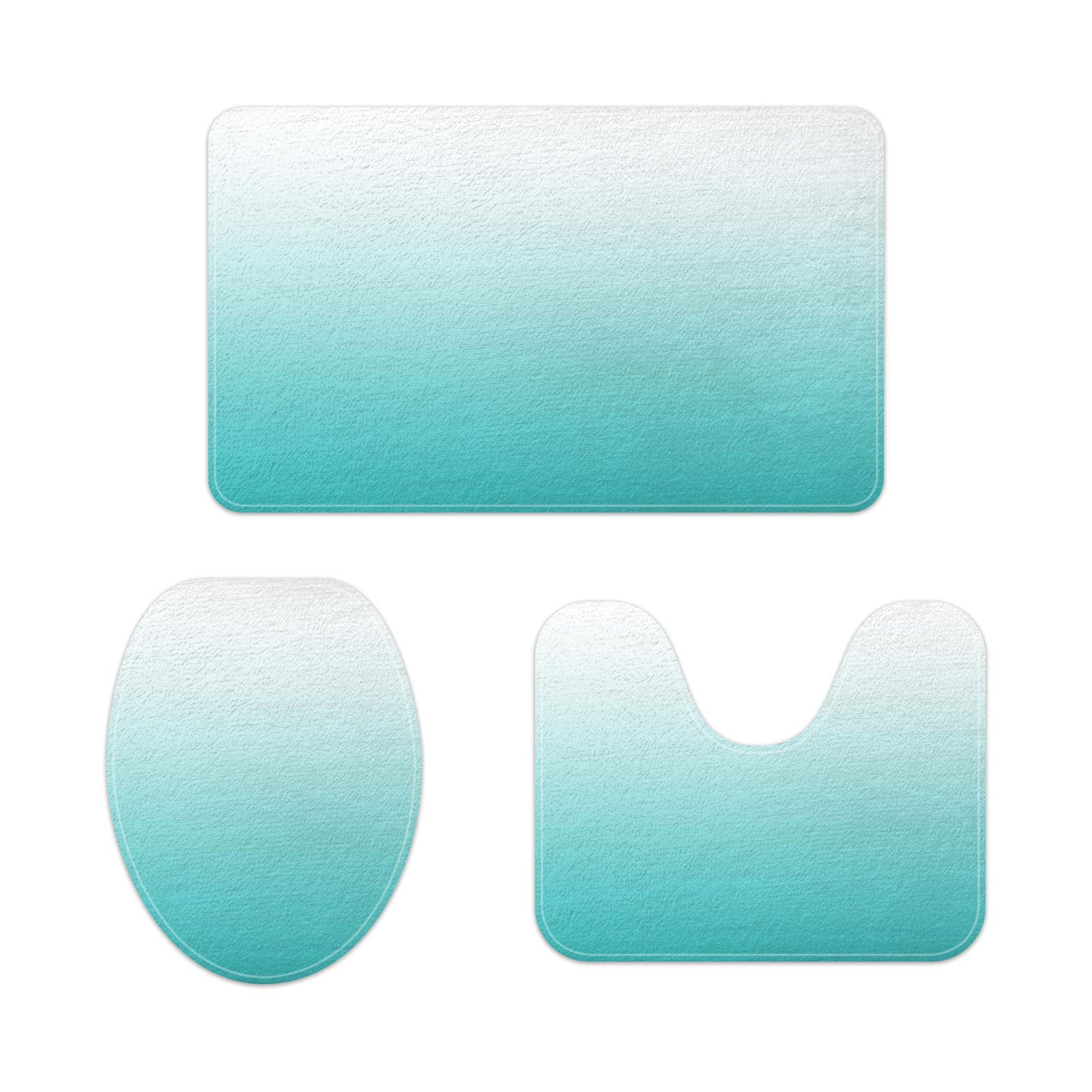 DeeCabin Teal Bathroom Rugs Sets 3 Piece, Bathroom Accessories Set With