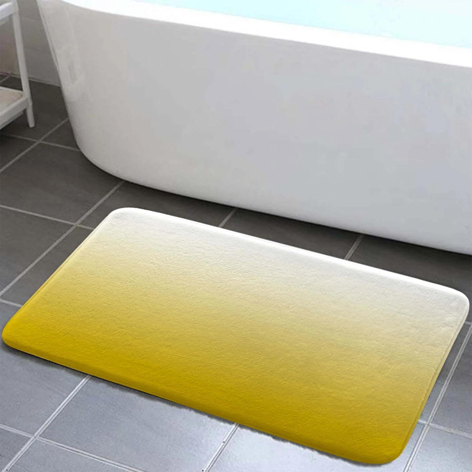 DeeCabin Yellow Bathroom Rugs Soft Bath Mat Non-Slip Floor Mat for Bathroom Living Room Bedroom 17 x 48 Inches