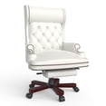 thumbnail image 1 of DeeHome 330LBS Executive Office Chair with Footstool, Ergonomic Design High Back Reclining Comfortable Desk Chair - White, 1 of 7