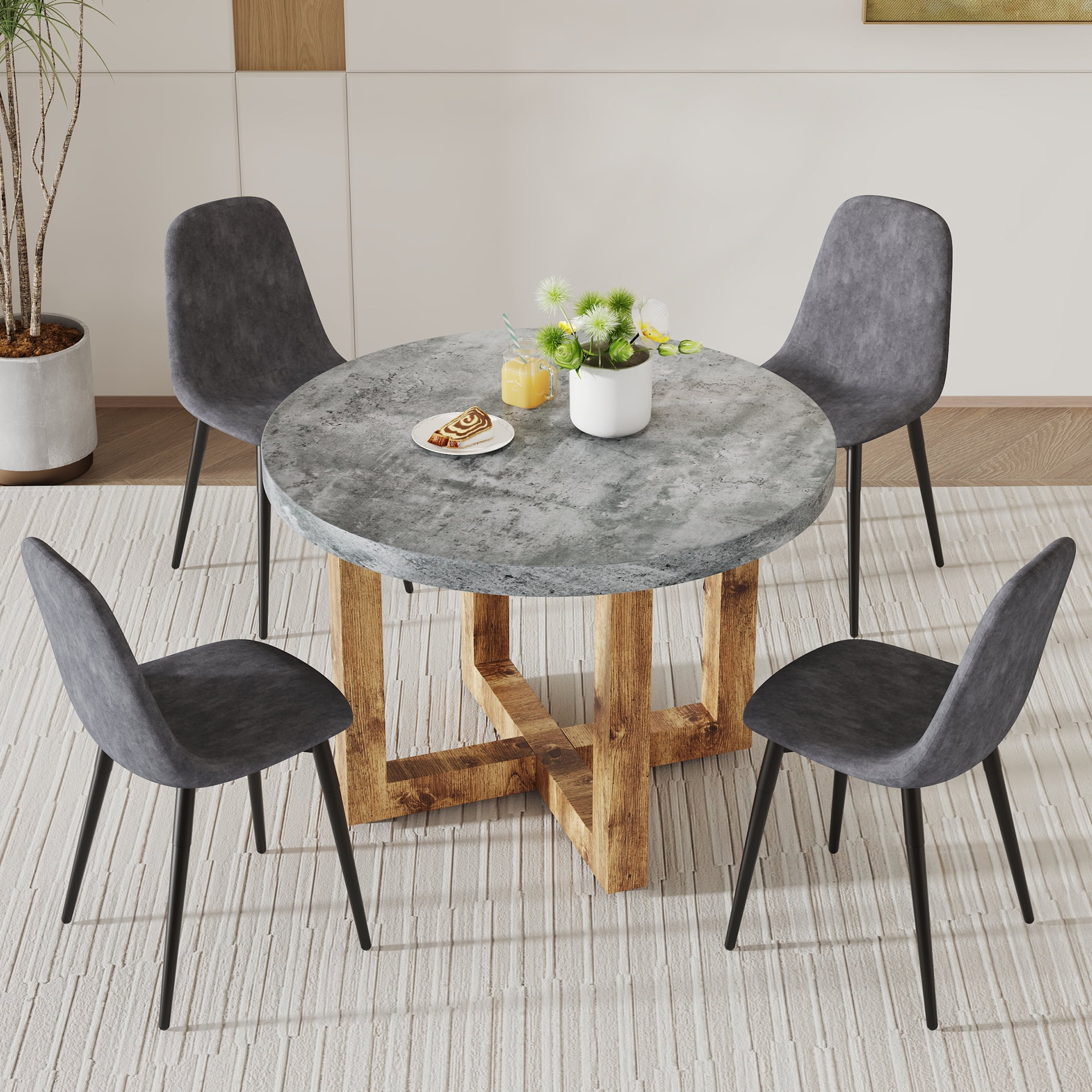 Practical Tabletop DeeHome A modern and practical circular dining table. Made of MDF ...