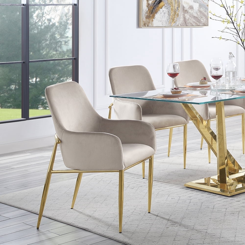Acme Furniture Harald Side Chair in Beige and Gray (Set of 2) 71767 main image 1