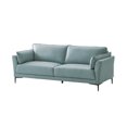 thumbnail image 1 of DeeHome ACME Mesut Sofa, Light Blue Top Grain Leather & Black Finish LV02387, 1 of 1