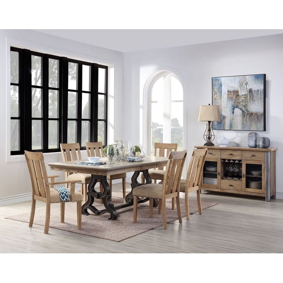 DeeHome ACME Nathaniel Dining Table, Maple (1Set/2Ctn) 62330