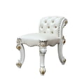 thumbnail image 1 of DeeHome ACME Vendome VANITY STOOL Beige PU & Antique Silver Finish BD01508, 1 of 5