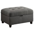 thumbnail image 1 of Grey Storage Ottoman - Upholstered Tufted Footrest with Hidden Compartment for Living Room, Bedroom, 1 of 5
