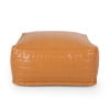 thumbnail image 1 of DeeHome Bambo Faux Leather Rectangle Pouf, Caramel, 1 of 5