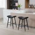 thumbnail image 1 of DeeHome Bar Stools Set of 2 Armless Counter Low Bar Stools Without Back Modern PU Leather Stools with Metal Leg and Footrest ,Black, 1 of 9