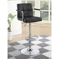 thumbnail image 1 of DeeHome Black and Chrome Adjustable Bar Stool with Arms, 1 of 9