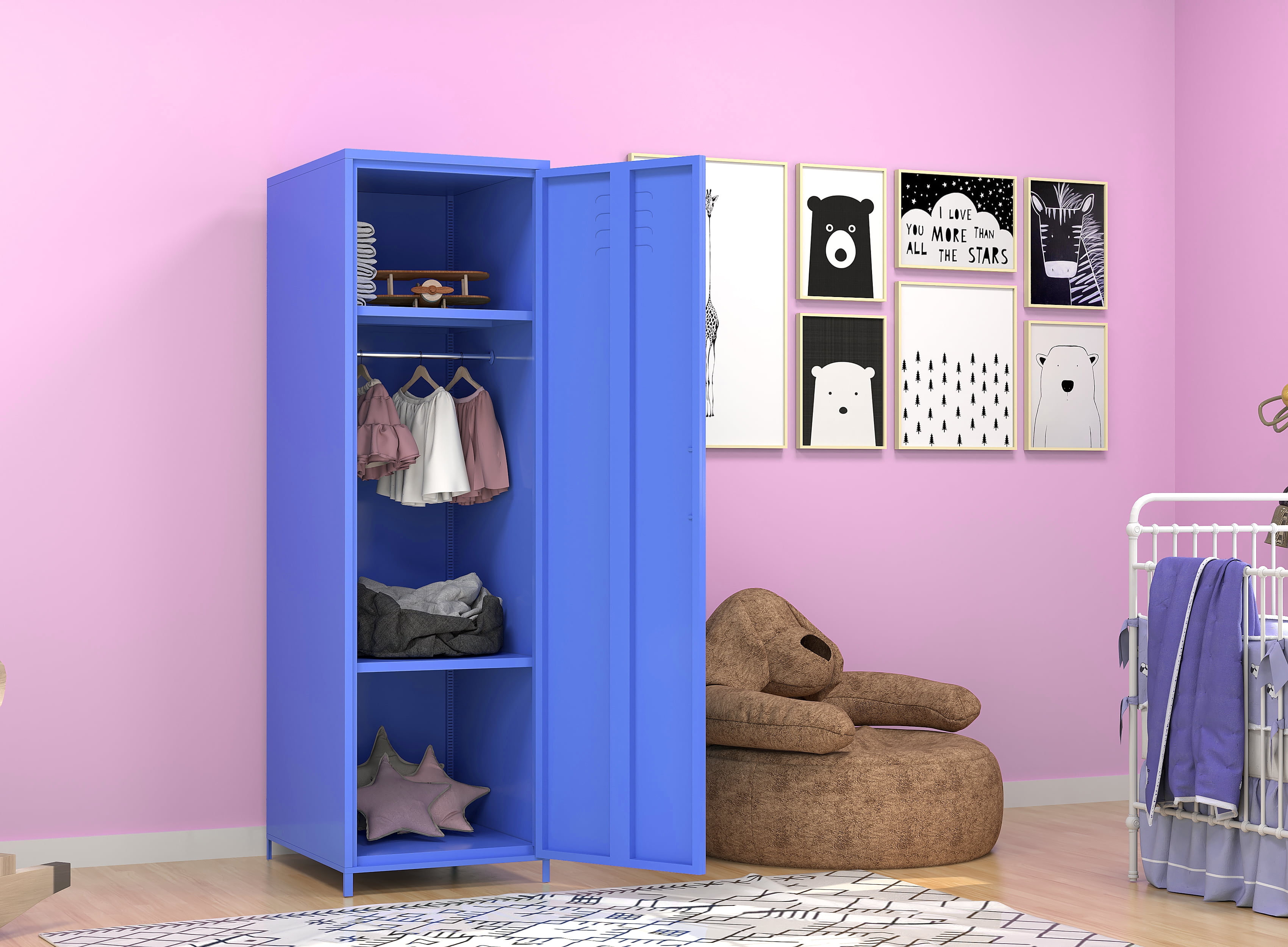 DeeHome Blue Steel storage one door