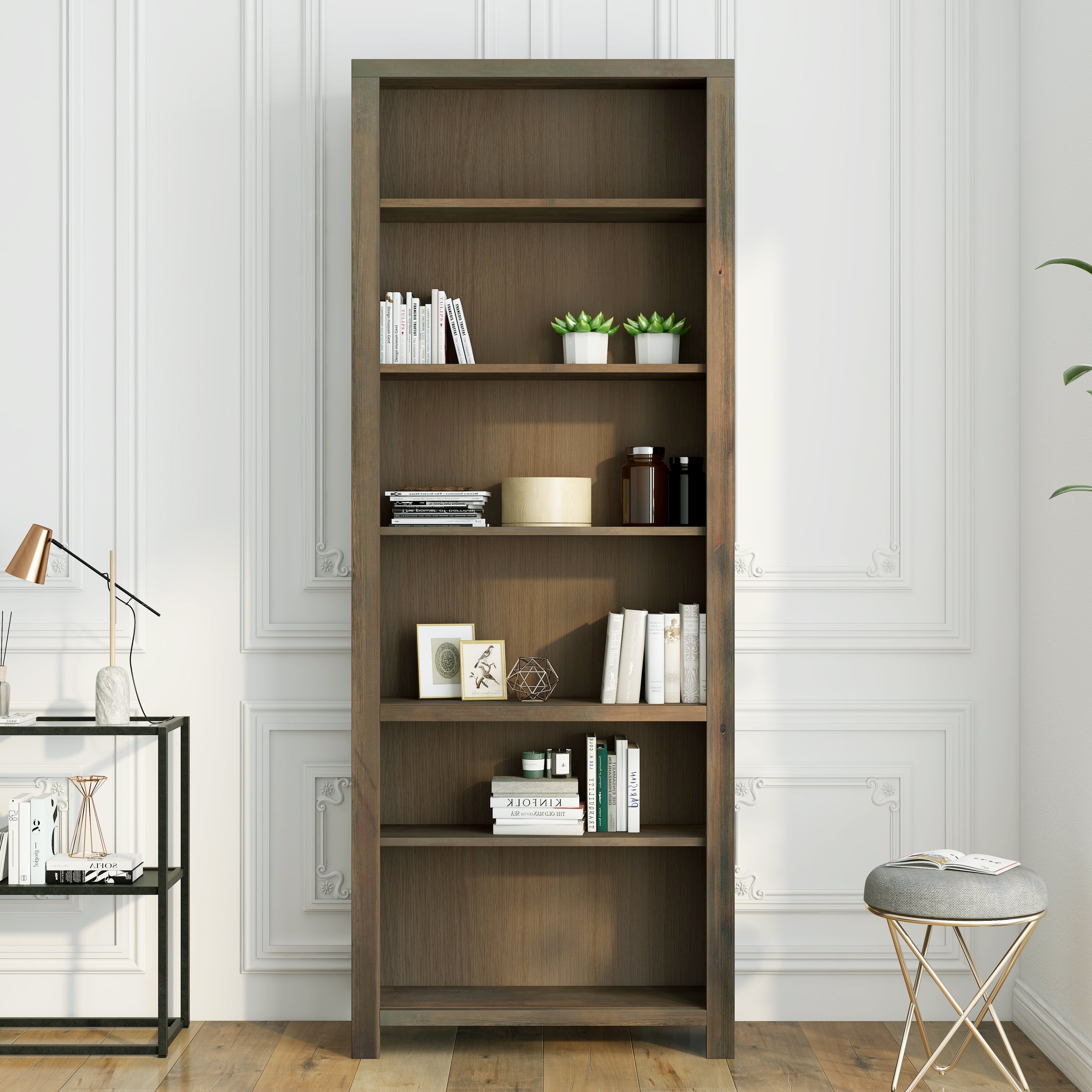 DeeHome Bridgevine Home Joshua Creek 84 inch high 6-shelf Bookcase, No ...