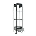 thumbnail image 1 of DeeHome Concrete Grey and Black 2-shelf Side Pier with 1 Drawer, 1 of 4