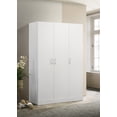 thumbnail image 1 of DeeHome Declan 46" White 3-Door Wardrobe Cabinet Armoire with Storage Shelves and Hanging Rod, 1 of 6