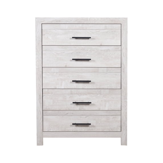 DeeHome Denver Modern Style 5-Drawer Chest Made with Wood in Gray