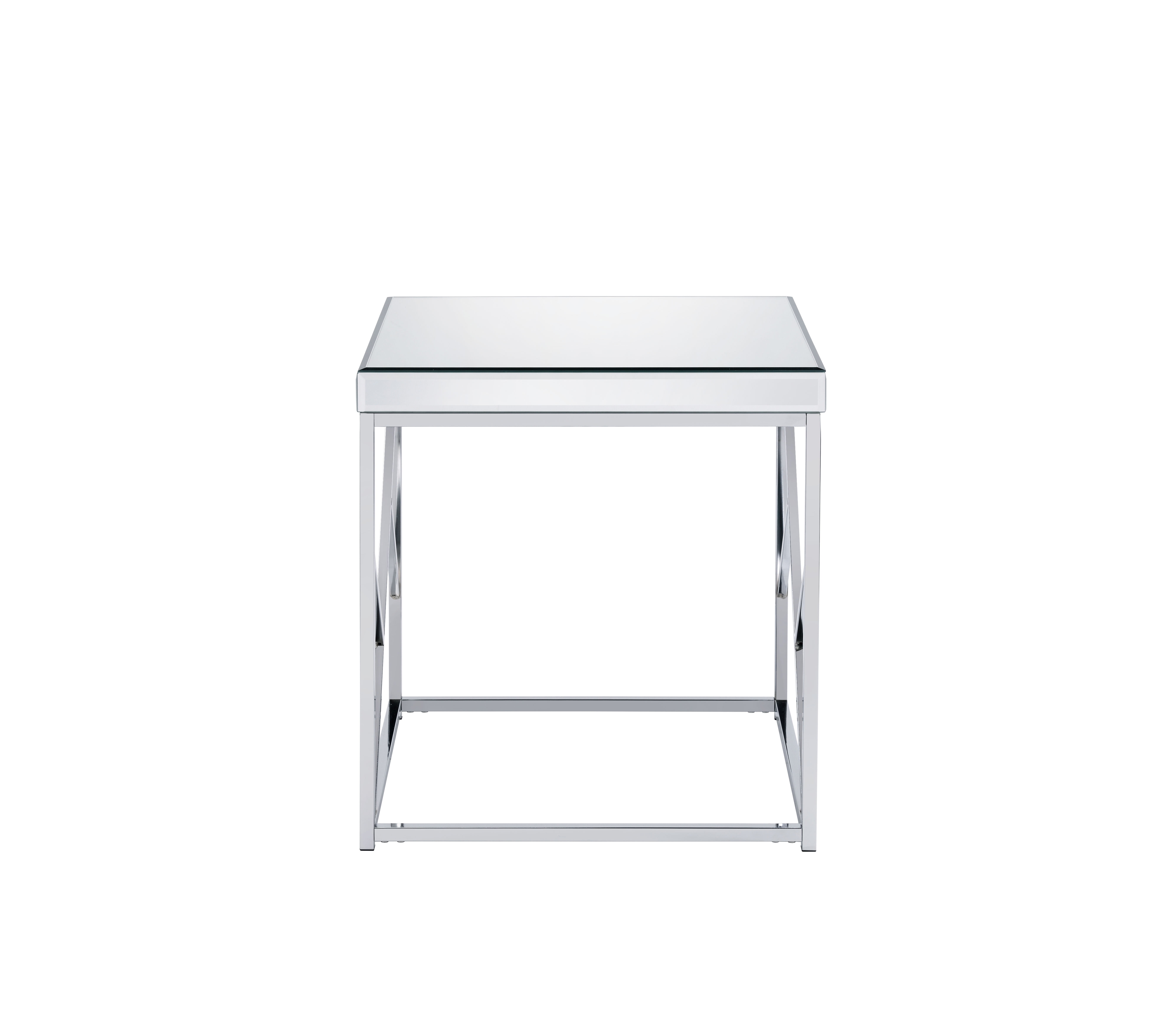 Evelyn 23" Chrome Mirrored Glass Square End Table