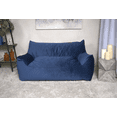thumbnail image 1 of DeeHome Fila Velveteen 2 Seater Oversized Bean Bag Chair with Armrests, Navy Blue, 1 of 6
