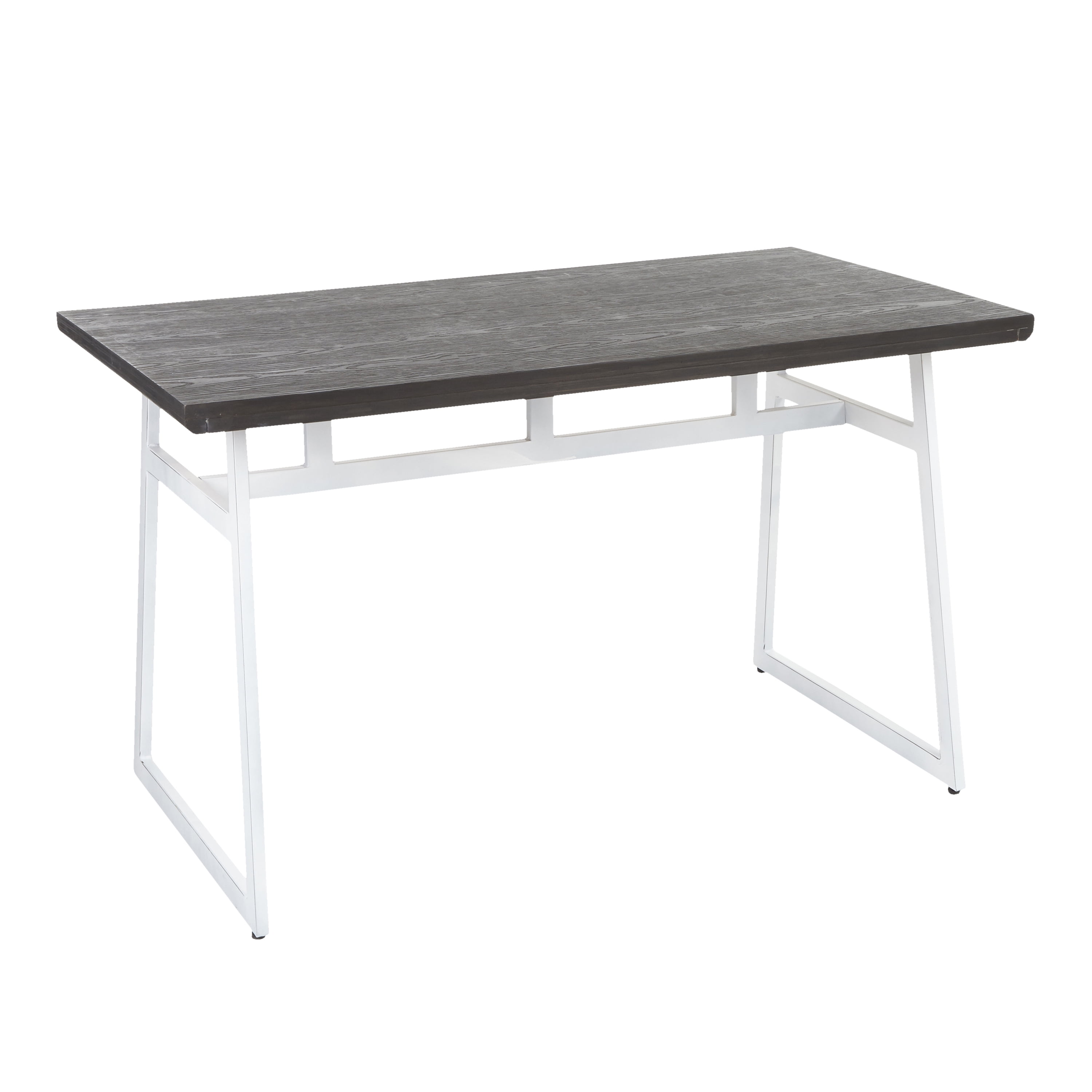 Espresso and White Industrial Rectangular Dining Table