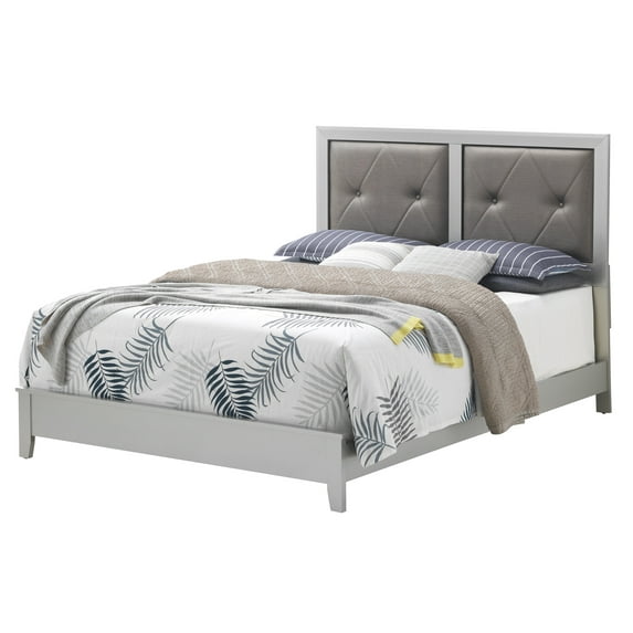 DeeHome Glory Furniture Primo G1333A-QB Queen Bed , Silver Champagne