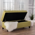 thumbnail image 1 of JULIANA Storage Ottoman, Green Fabric Living Room Ottoman, Storage Bench with Birch Legs for Extra Seating, 1 of 9