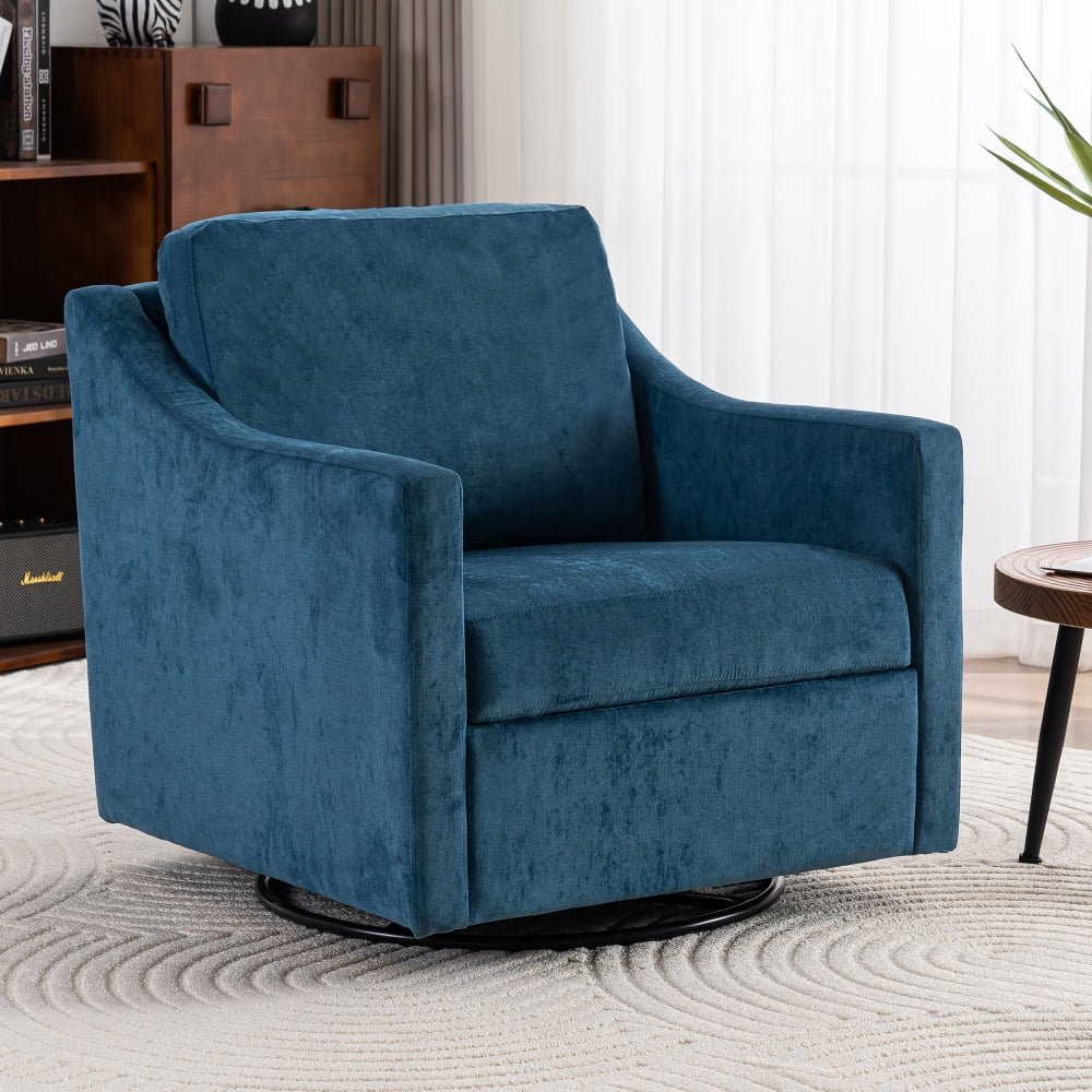 DeeHome Large swivel chair, upholstered armchair, modern chair, skin