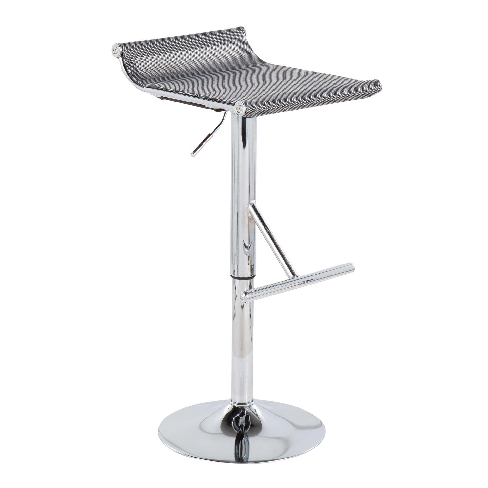 Mirage Ale Adjustable Silver Mesh and Chrome Swivel Barstool