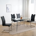thumbnail image 1 of DeeHome Modern Dining Chairs with Faux Leather Padded Seat Dining Living Room Chairs Upholstered Chair with Chrome Metal Legs Design for Kitchen, Living, Bedroom, Dining Room Side Chairs Set of 4, 1 of 9