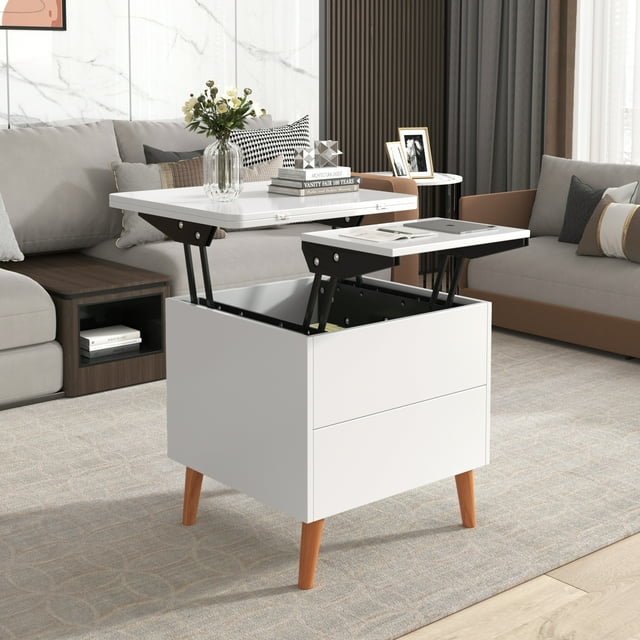 DeeHome Modern Multifunctional Coffee Table Extendable with Storage