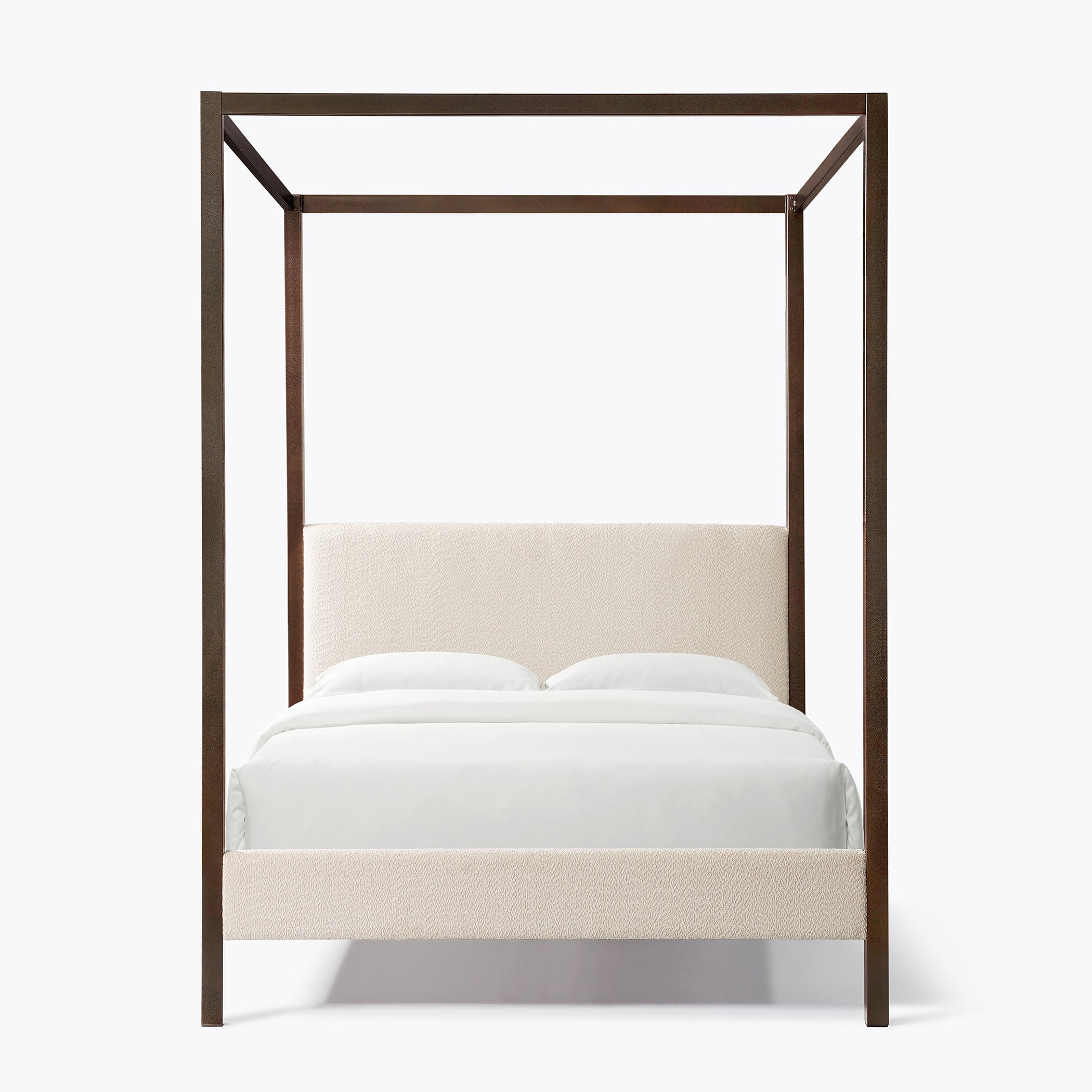 DeeHome Pelican Canopy Platform Bed - Pearl White - Queen
