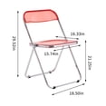 thumbnail image 1 of DeeHome RED RUBY Clear Transparent Folding Chair Chair Pc Plastic Living Room Seat ZDY-hong-4, 1 of 9