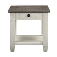 thumbnail image 1 of DeeHome Rosy Brown and Antique White Finish 1pc End Table with Drawer Bottom Shelf Wooden Living Room Furniture Side Table, 1 of 7