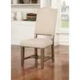 thumbnail image 1 of DeeHome Rustic Classic 2pcs Dining Chairs Beige Fabric Upholstered Cushion Side Chairs Nailhead Trim Kitchen Dining Room Solid wood Light Oak, 1 of 9