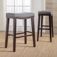 thumbnail image 1 of Charcoal Saddle Stools with Foot Rest for Studio Kitchen Bar Counter Seating, 1 of 9