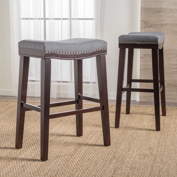 Charcoal Saddle Stools with Foot Rest for Studio Kitchen Bar Counter Seating