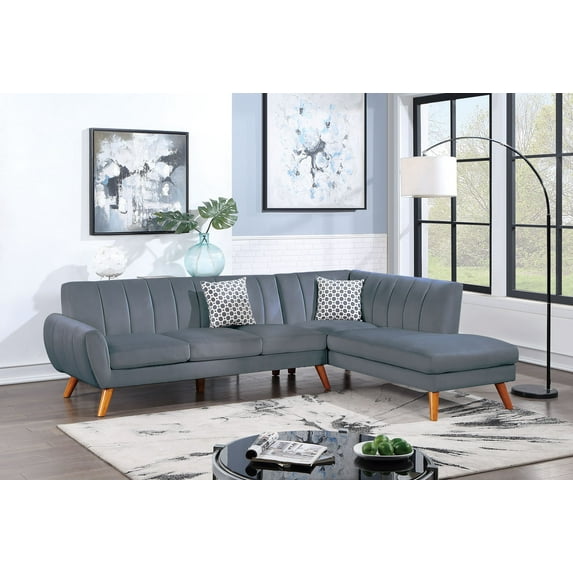 DeeHome SECTIONAL - 2PC in Black Faux Leather