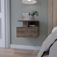 thumbnail image 1 of DeeHome Samuel Dark Walnut 2-Tier Shelf Floating Nightstand, 1 of 7