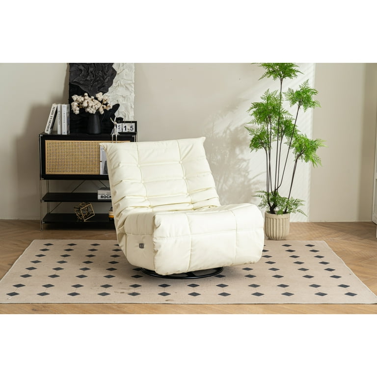 DeeHome Swivel Glider Power Recliner Chair Leisure Style Living Rocking chair Color White Walmart