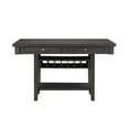 thumbnail image 1 of DeeHome Transitional Gray Finish 1pc Counter Height Table with Storage Drawers Display Shelf Wine Rack Dining Furniture, 1 of 8