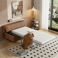 thumbnail image 1 of DeeHome Twin Size Folding Ottoman Sleeper Bed with Mattress Convertible Guest Bed Brown, 1 of 9