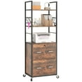 thumbnail image 1 of DeeHome Vinsetto 2 Drawer Mobile File Cabinet with Lock & Hanging Bar, Rustic Brown, 1 of 9