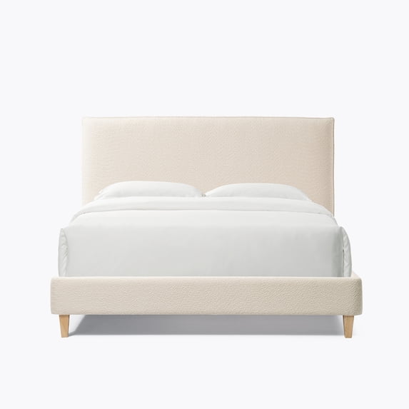 DeeHome Vireo Upholstered Platform Bed - Pearl White - Queen