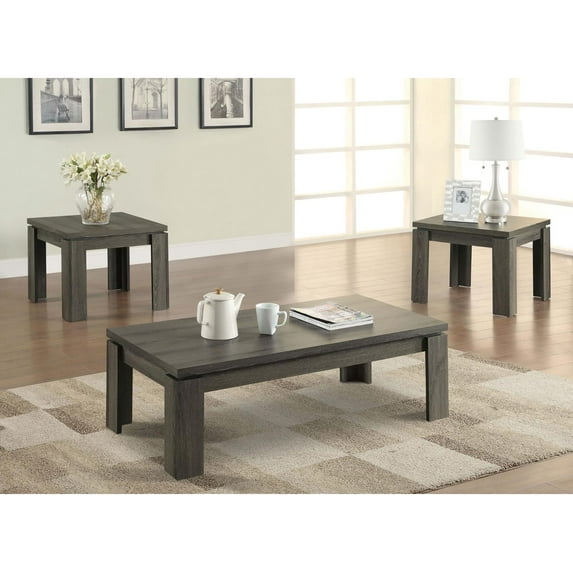 DeeHome Weathered Grey 3-Piece Floating Top Occasional Set
