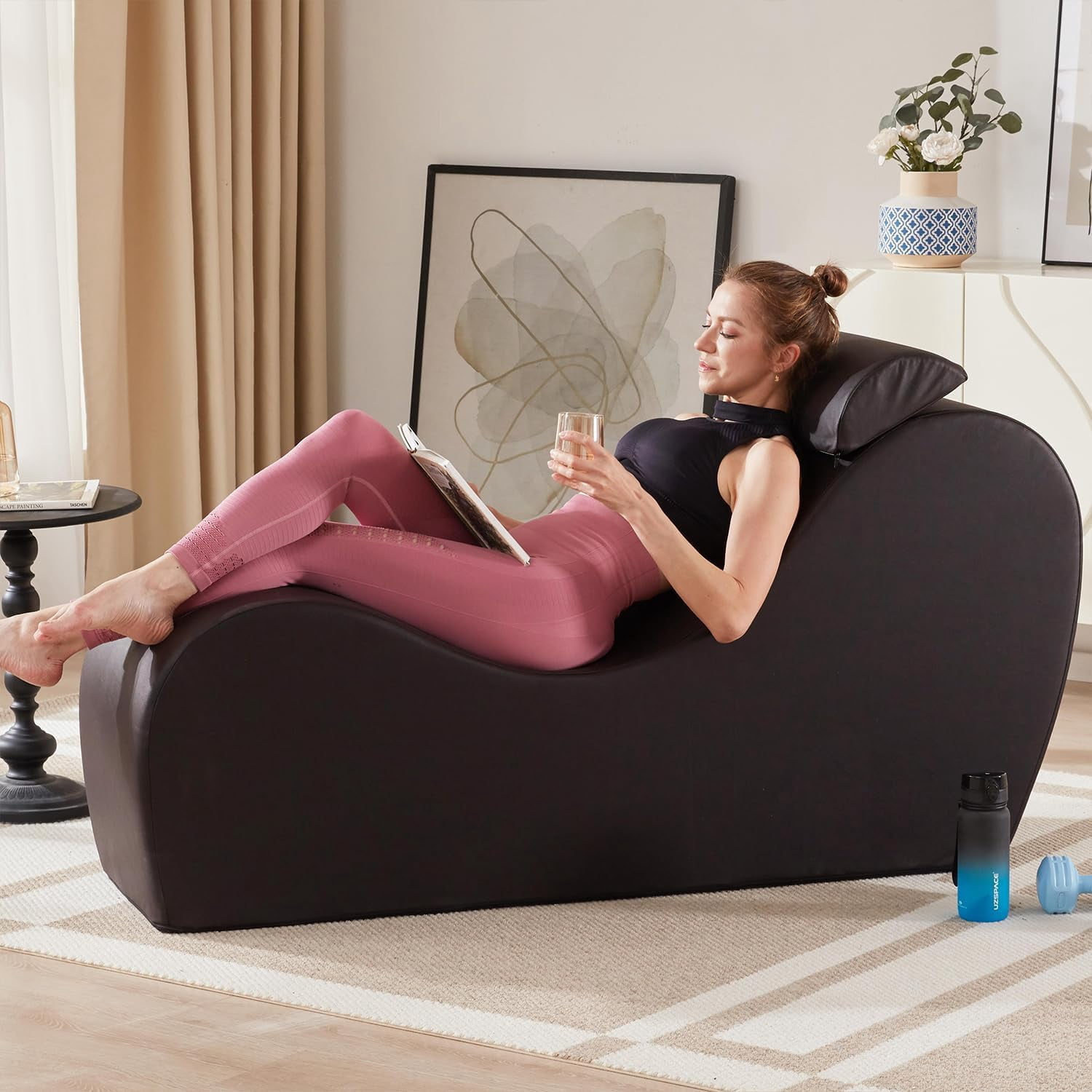 DeeHome Yoga Chaise Lounge Chair for Stretching Relaxation Exercise ...