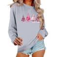 thumbnail image 1 of DeeHomeMo Women Christmas Sweatshirt Round Neck Long Sleeve Pullover Relaxed Fit Drop Shoulder Ribbed Hem Multiple Pine Tree Print Tops for Holiday Daily Outfits Gray,XS, 1 of 6