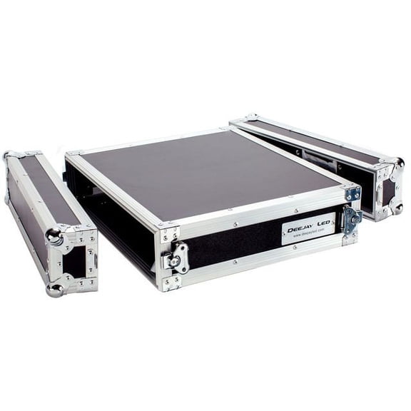 DeeJay LED 2U Amplifier Deluxe Case TBH2UAD with Laptop Shelf and Wheels