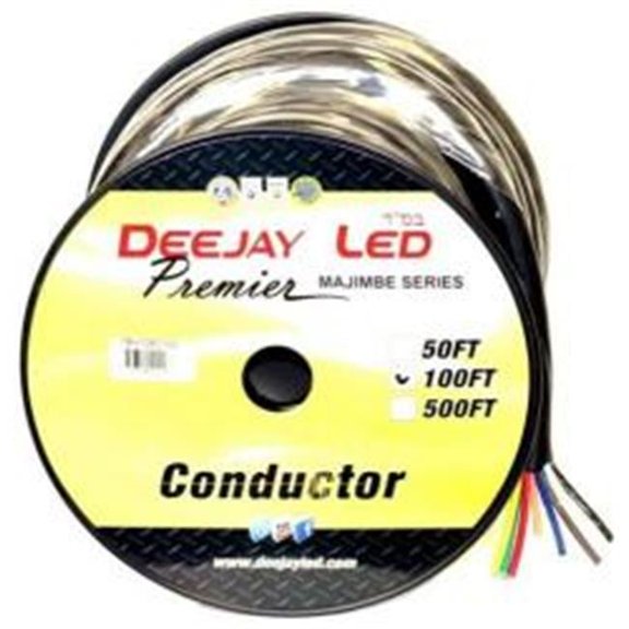 DeeJay TBH128C100 100 ft. 8-Conductor 12 Gauge Stranded Cable with Single Black Jacket Ideal for Speakers & Power